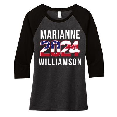 Marianne Williamson 2024 President Men Women Williamson 2024 Women's Tri-Blend 3/4-Sleeve Raglan Shirt