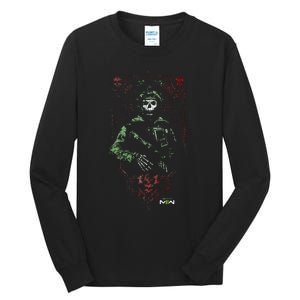 Modern Warfare 2 Ghost Playing Card Portrait Tall Long Sleeve T-Shirt