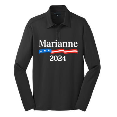 Marianne Williamson 2024 For President Election Silk Touch Performance Long Sleeve Polo