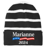 Marianne Williamson 2024 For President Election Striped Beanie with Solid Band