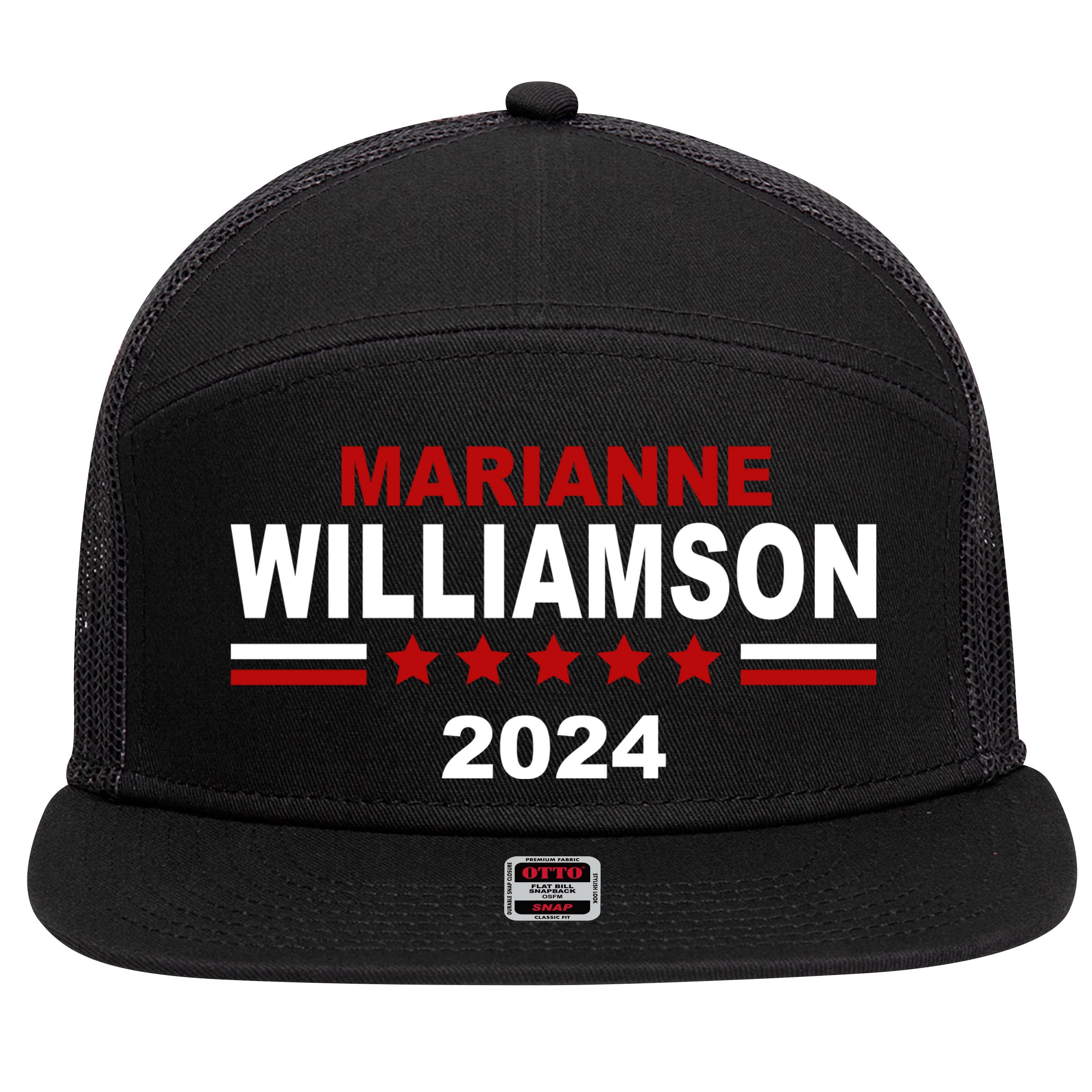 Marianne Williamson 2024 Election 7 Panel Mesh Trucker Snapback Hat