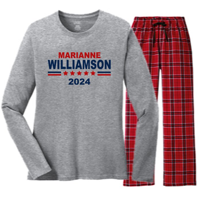 Marianne Williamson 2024 Election Women's Long Sleeve Flannel Pajama Set 