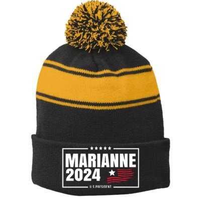 Marianne Williamson 2024 US President Stripe Pom Pom Beanie