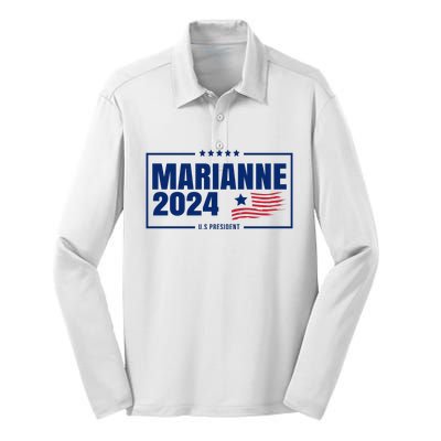 Marianne Williamson 2024 US President Silk Touch Performance Long Sleeve Polo