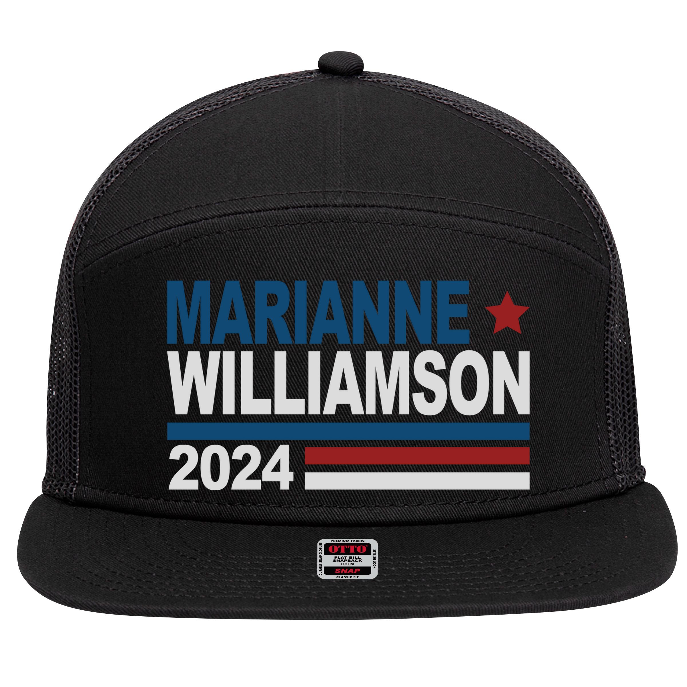 Marianne Williamson 2024 Political 7 Panel Mesh Trucker Snapback Hat