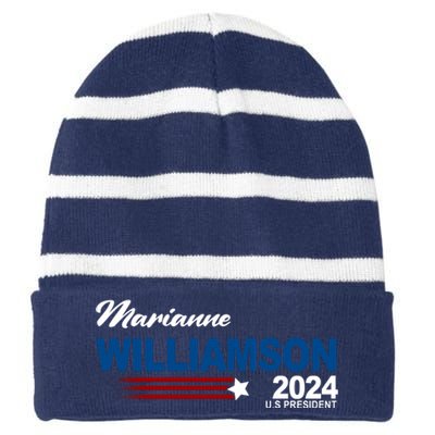 Marianne Williamson 2024 US President Election Striped Beanie with Solid Band