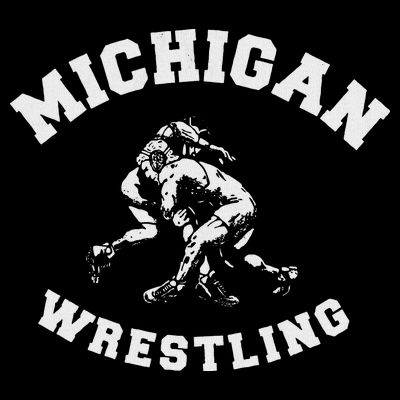 Michigan Wrestling 80s Distressed Retro Freestyle Wrestlers T-Shirt