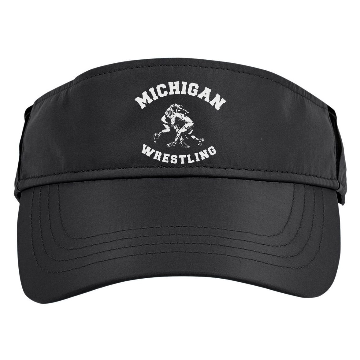 Michigan Wrestling 80s Distressed Retro Freestyle Wrestlers Adult Drive Performance Visor