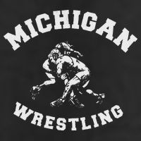 Michigan Wrestling 80s Distressed Retro Freestyle Wrestlers Adult Drive Performance Visor