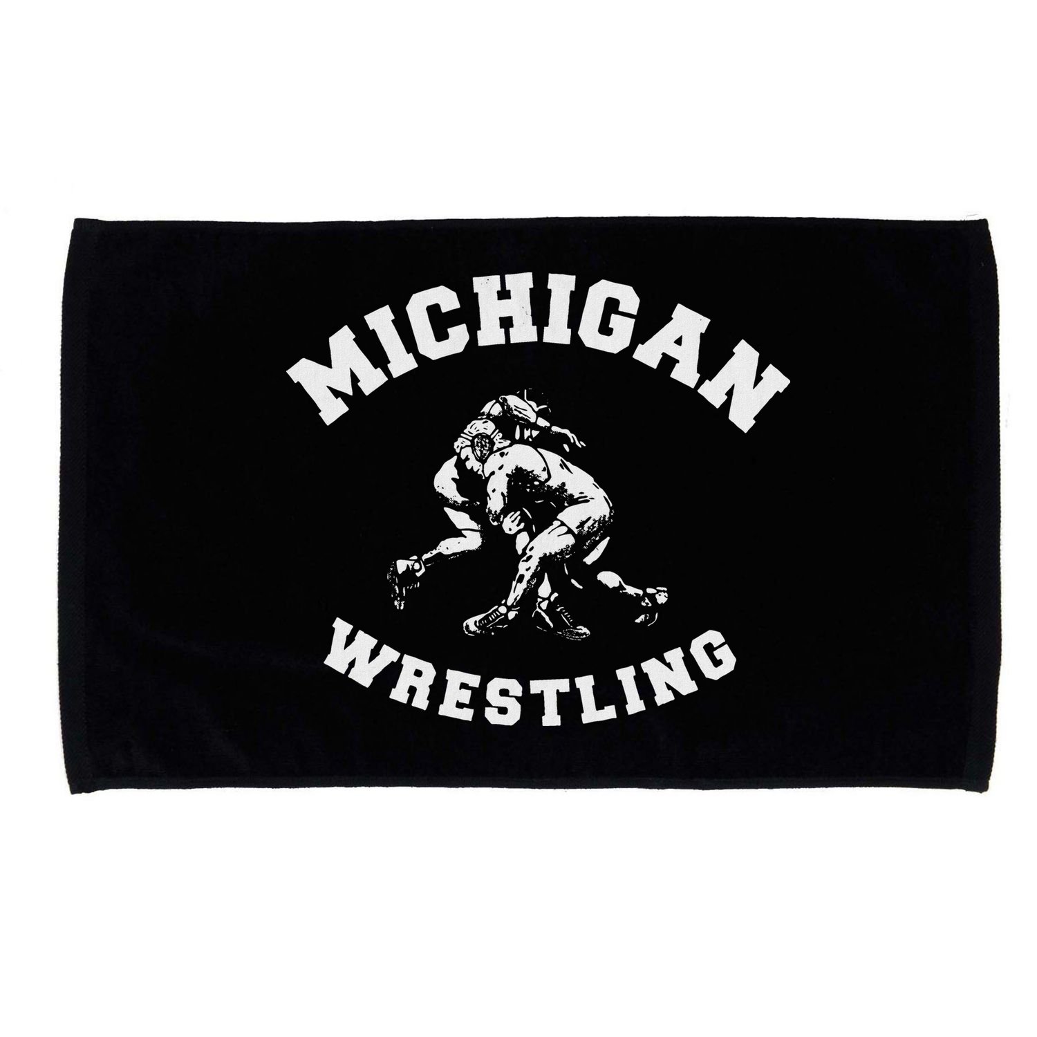 Michigan Wrestling 80s Distressed Retro Freestyle Wrestlers Microfiber Hand Towel