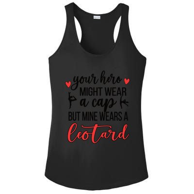 Mine Wears A Leotard Gymnastics Mama Gymnastics Mom Gift Ladies PosiCharge Competitor Racerback Tank