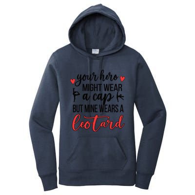 Mine Wears A Leotard Gymnastics Mama Gymnastics Mom Gift Women's Pullover Hoodie