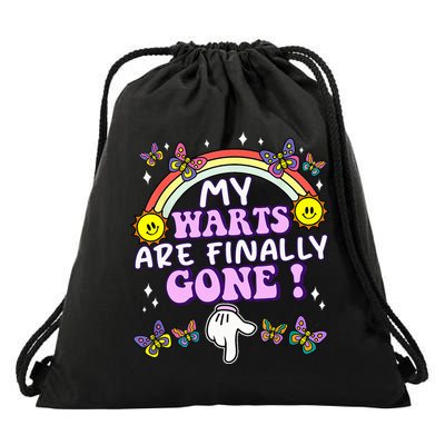 My Warts Are Finally Gone Funny Embarrassing Adult Humor Drawstring Bag