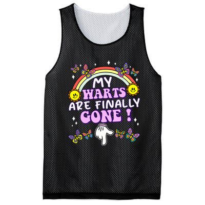 My Warts Are Finally Gone Funny Embarrassing Adult Humor Mesh Reversible Basketball Jersey Tank