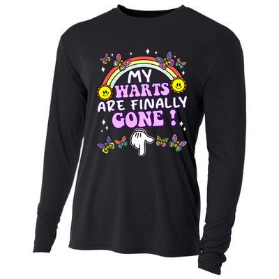 My Warts Are Finally Gone Funny Embarrassing Adult Humor Cooling Performance Long Sleeve Crew