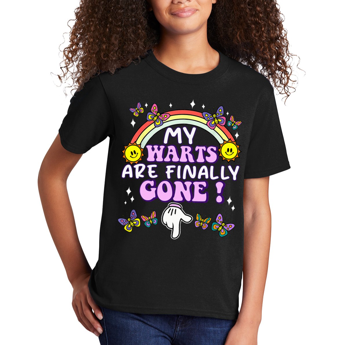 My Warts Are Finally Gone Funny Embarrassing Adult Humor Kids T-Shirt