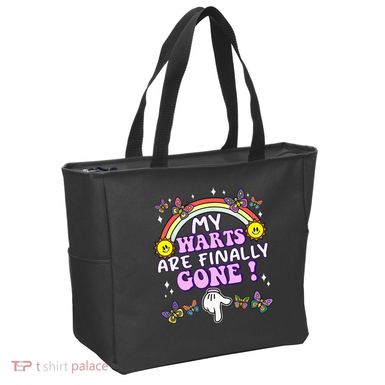 My Warts Are Finally Gone Funny Embarrassing Adult Humor Zip Tote Bag
