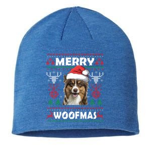 Merry Woofmas Australian Shepherd Christmas Dog Lover Gift Meaningful Gift Sustainable Beanie