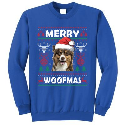 Merry Woofmas Australian Shepherd Christmas Dog Lover Gift Meaningful Gift Tall Sweatshirt