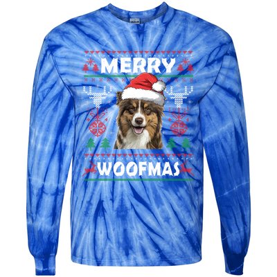 Merry Woofmas Australian Shepherd Christmas Dog Lover Gift Meaningful Gift Tie-Dye Long Sleeve Shirt