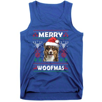 Merry Woofmas Australian Shepherd Christmas Dog Lover Gift Meaningful Gift Tank Top