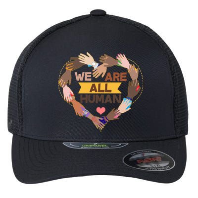 Multicultural We Are All Human Flexfit Unipanel Trucker Cap