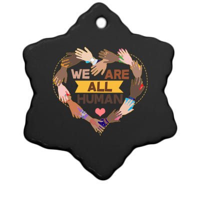 Multicultural We Are All Human Ceramic Star Ornament