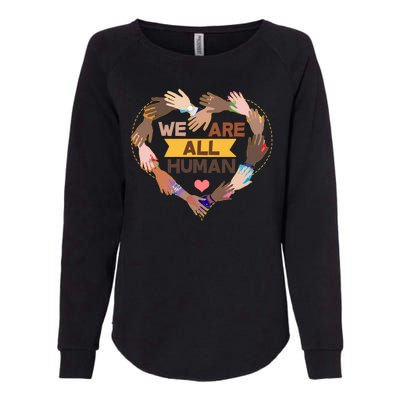 Multicultural We Are All Human Womens California Wash Sweatshirt