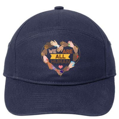 Multicultural We Are All Human 7-Panel Snapback Hat