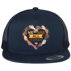 Multicultural We Are All Human Flat Bill Trucker Hat