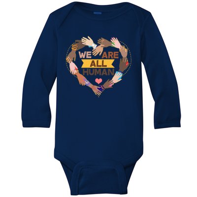 Multicultural We Are All Human Baby Long Sleeve Bodysuit