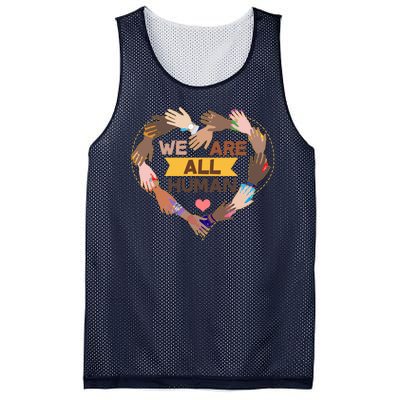 Multicultural We Are All Human Mesh Reversible Basketball Jersey Tank