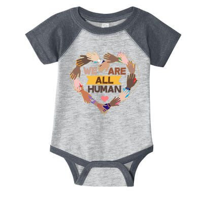 Multicultural We Are All Human Infant Baby Jersey Bodysuit