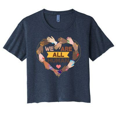 Multicultural We Are All Human Women's Crop Top Tee