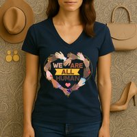 Multicultural We Are All Human Women's V-Neck T-Shirt