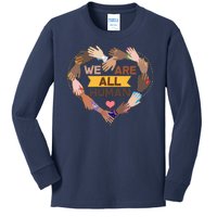 Multicultural We Are All Human Kids Long Sleeve Shirt