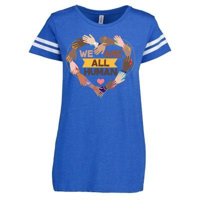 Multicultural We Are All Human Enza Ladies Jersey Football T-Shirt