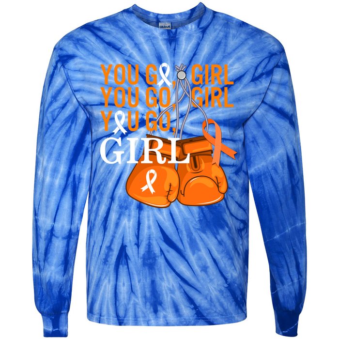 Ms Warrior Awareness You Go Multiple Sclerosis Fight Gift Tie-Dye Long Sleeve Shirt