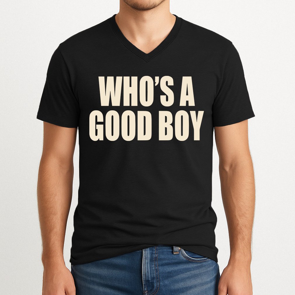 Moximimi WhoS A Good Boy Orange V-Neck T-Shirt