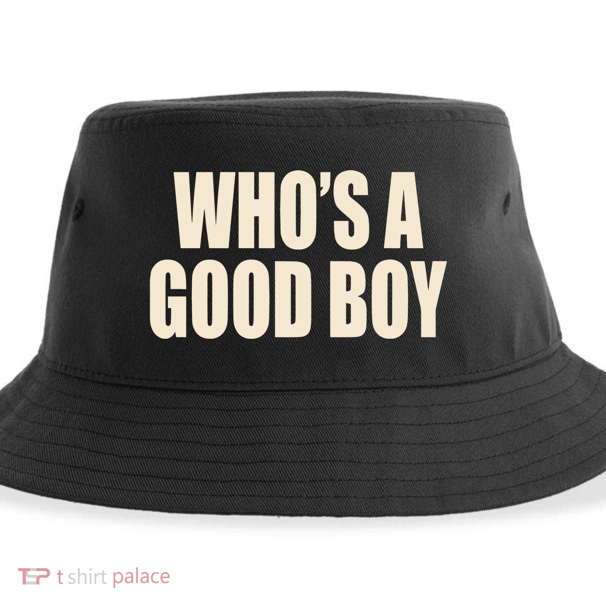 Moximimi WhoS A Good Boy Orange Sustainable Bucket Hat