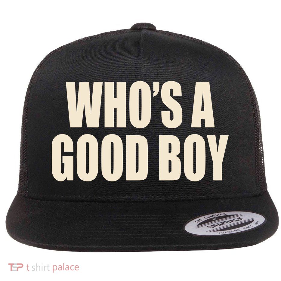Moximimi WhoS A Good Boy Orange Flatbill Hat