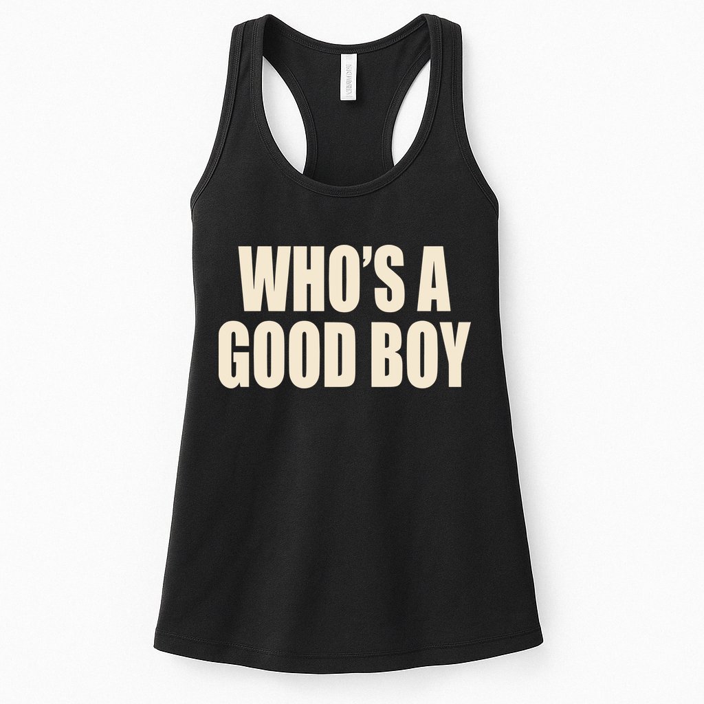 Moximimi WhoS A Good Boy Orange Womens Tank Top