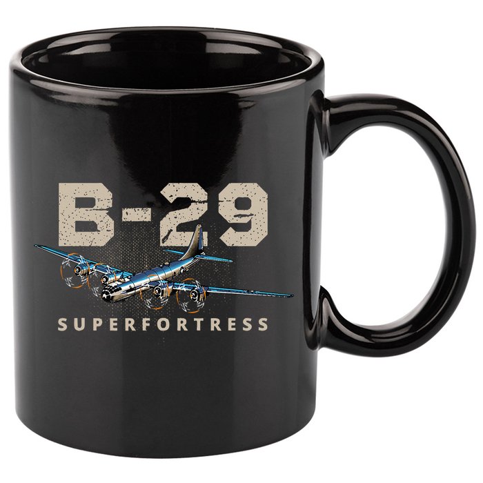 Military Warbird Airplane B29 Superfortress 11oz C Handle Ceramic Mug