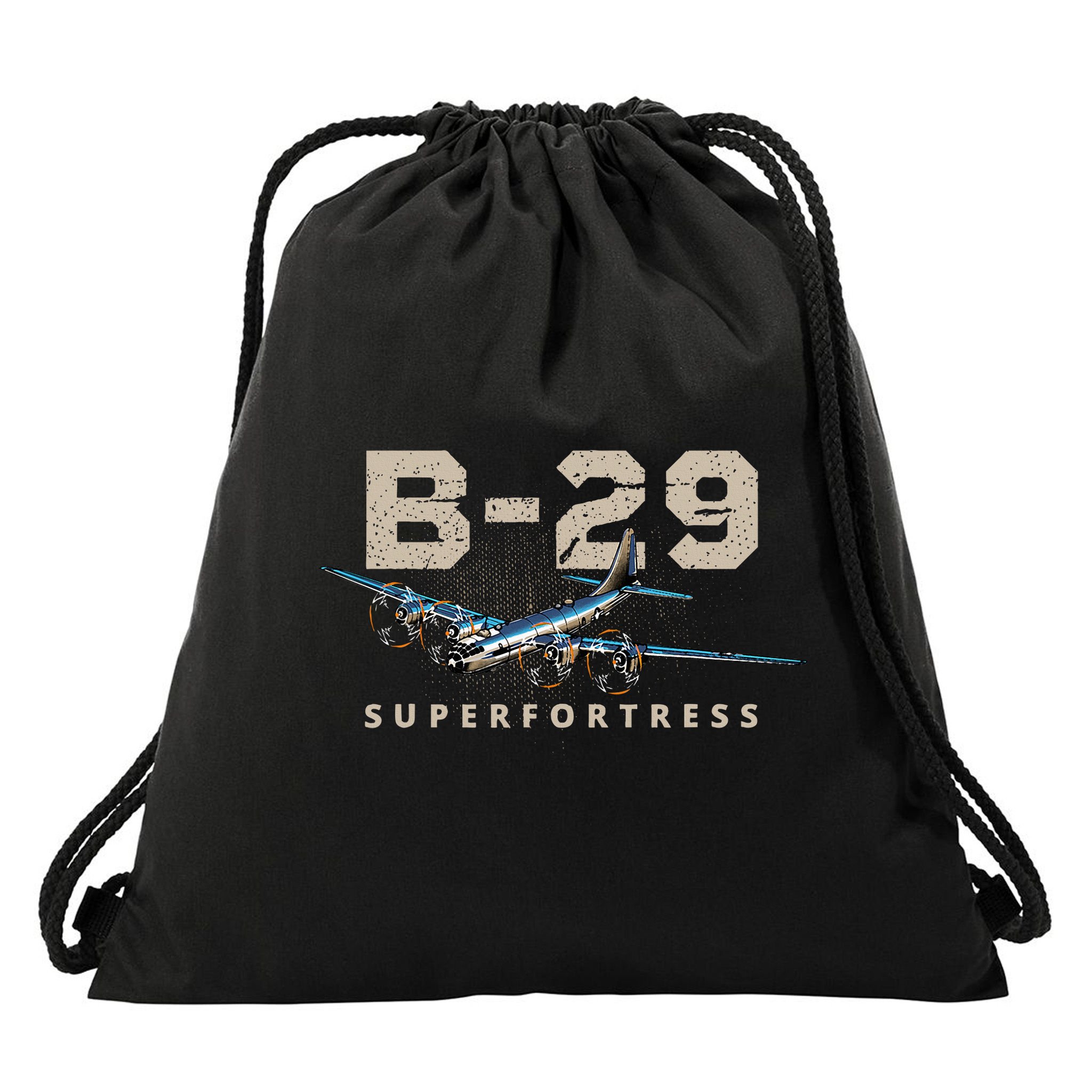 Military Warbird Airplane B29 Superfortress Drawstring Bag