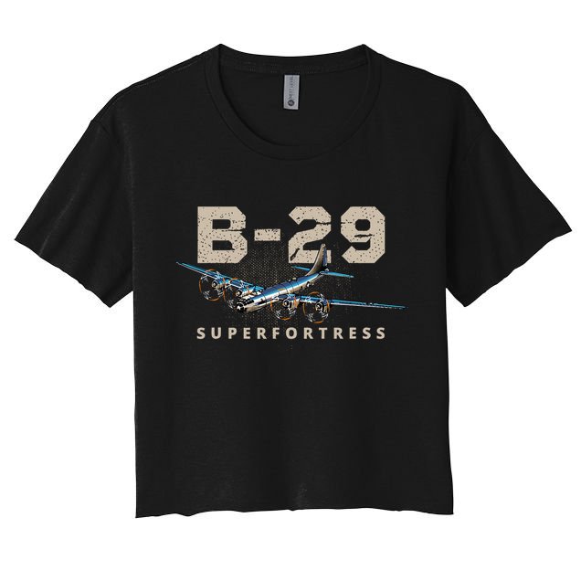 Military Warbird Airplane B29 Superfortress Crop Top