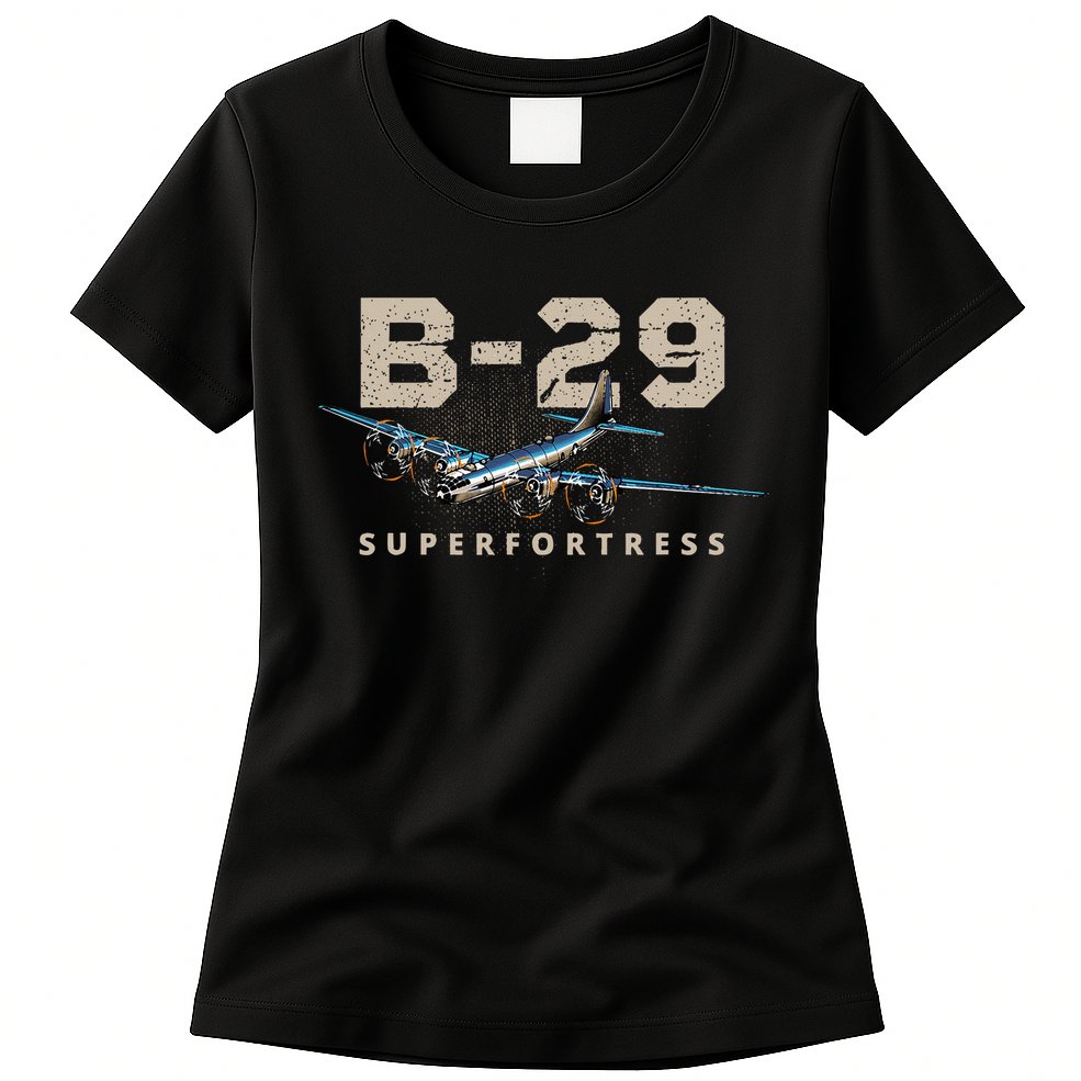 Military Warbird Airplane B29 Superfortress Womens T-Shirt
