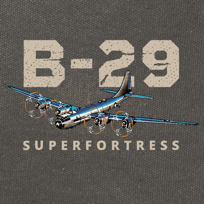 Military Warbird Airplane B29 Superfortress Cotton Canvas Backpack