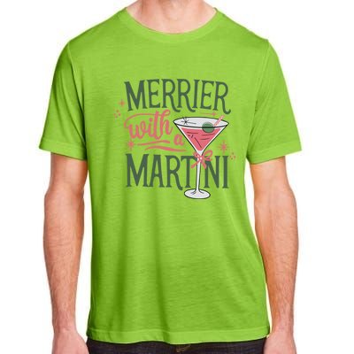 Merrier With A Martini Coquette Christmas Cocktail Martini Gift Adult ChromaSoft Performance T-Shirt