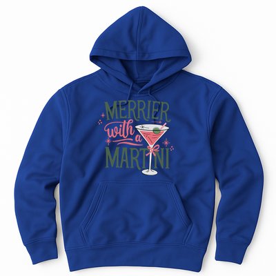 Merrier With A Martini Coquette Christmas Cocktail Martini Gift Hoodie