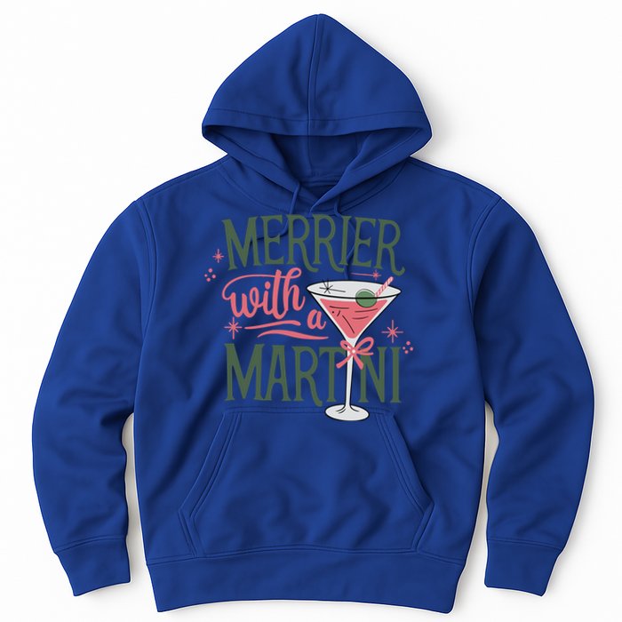 Merrier With A Martini Coquette Christmas Cocktail Martini Gift Hoodie